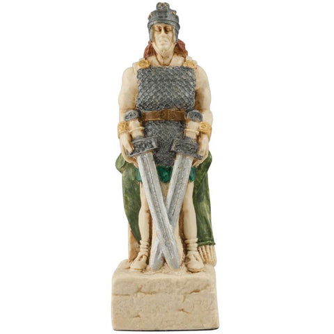 A handmade chess piece featuring Prince Of Erinn, Son of King Brian from The Battle of Clontarf.