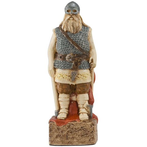 A handmade chess piece featuring Sigurd the Stout, from the Battle of Clontarf.