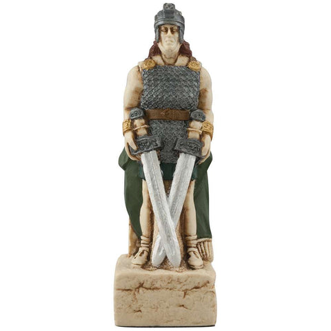A handmade chess piece featuring Prince Of Erinn, Son of King Brian from The Battle of Clontarf.