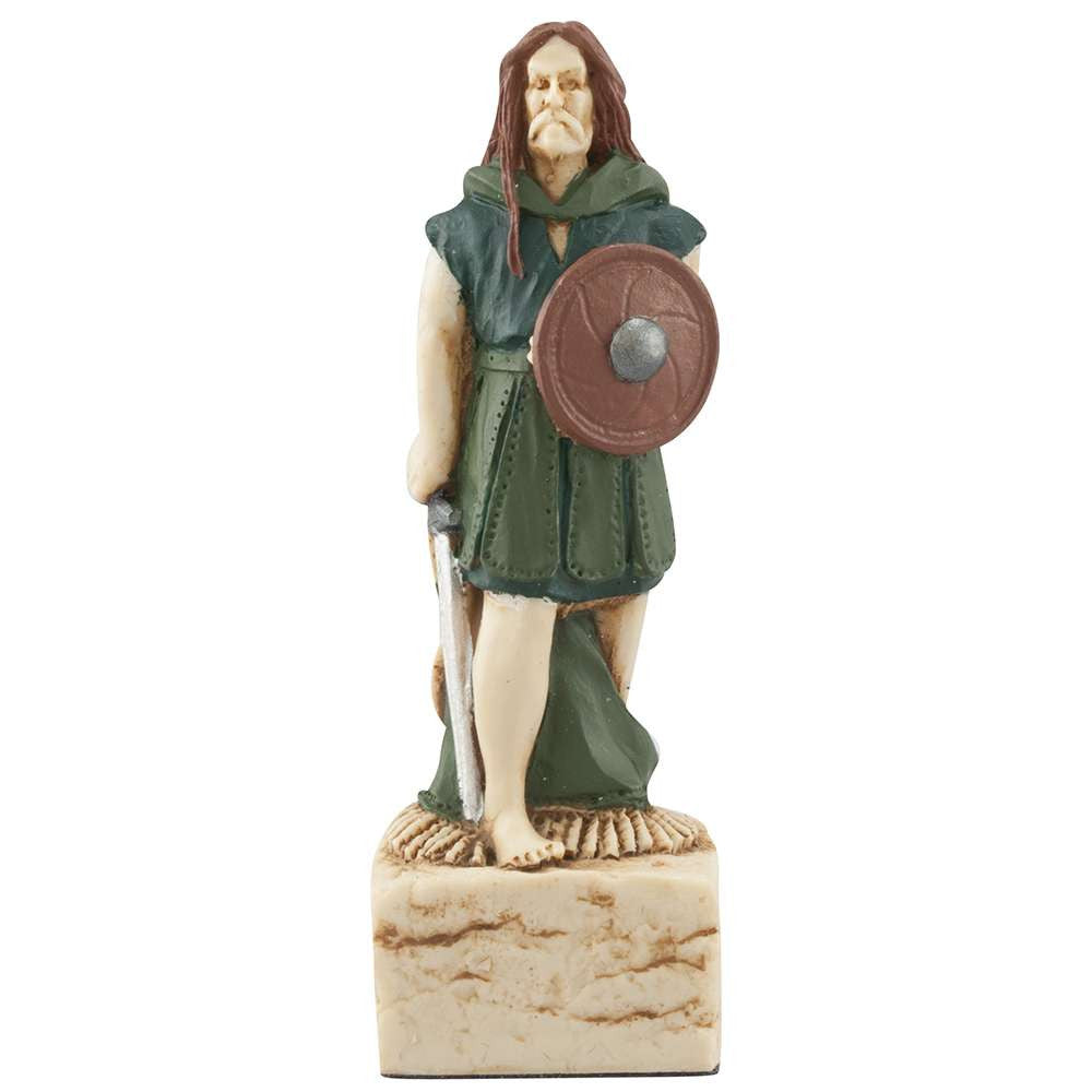 A handmade chess piece featuring a celtic warrior from The Battle of Clontarf.