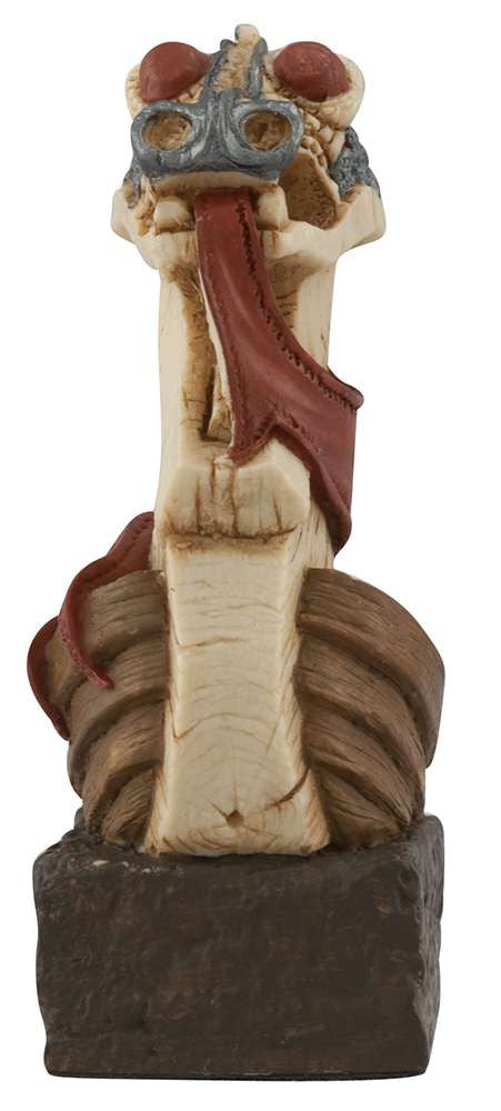 A handmade chess piece featuring a Viking Longship.