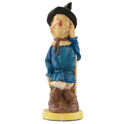 Hand painted themed Bishop chess piece Depicting The Scarecrow from the Wonderful Wizard of Oz, in a pose scratching his head.
