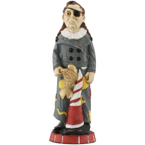 Hand painted themed Queen chess piece Depicting The Wicked Witch of The West from the Wonderful Wizard of Oz, commanding her forces with malice and cunning.
