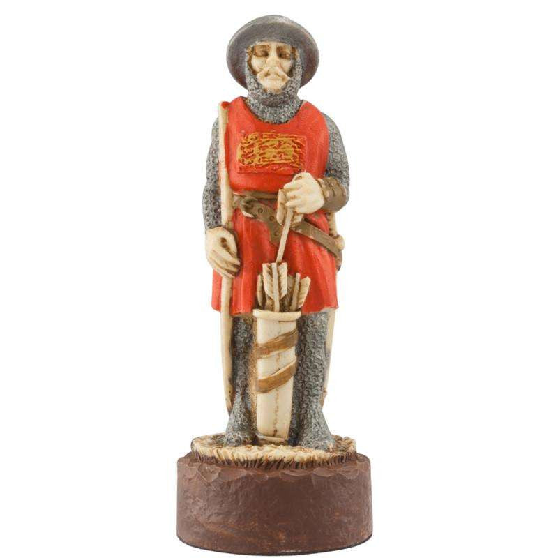 A handmade chess piece depicting an important figure from the Battle of Bannockburn.