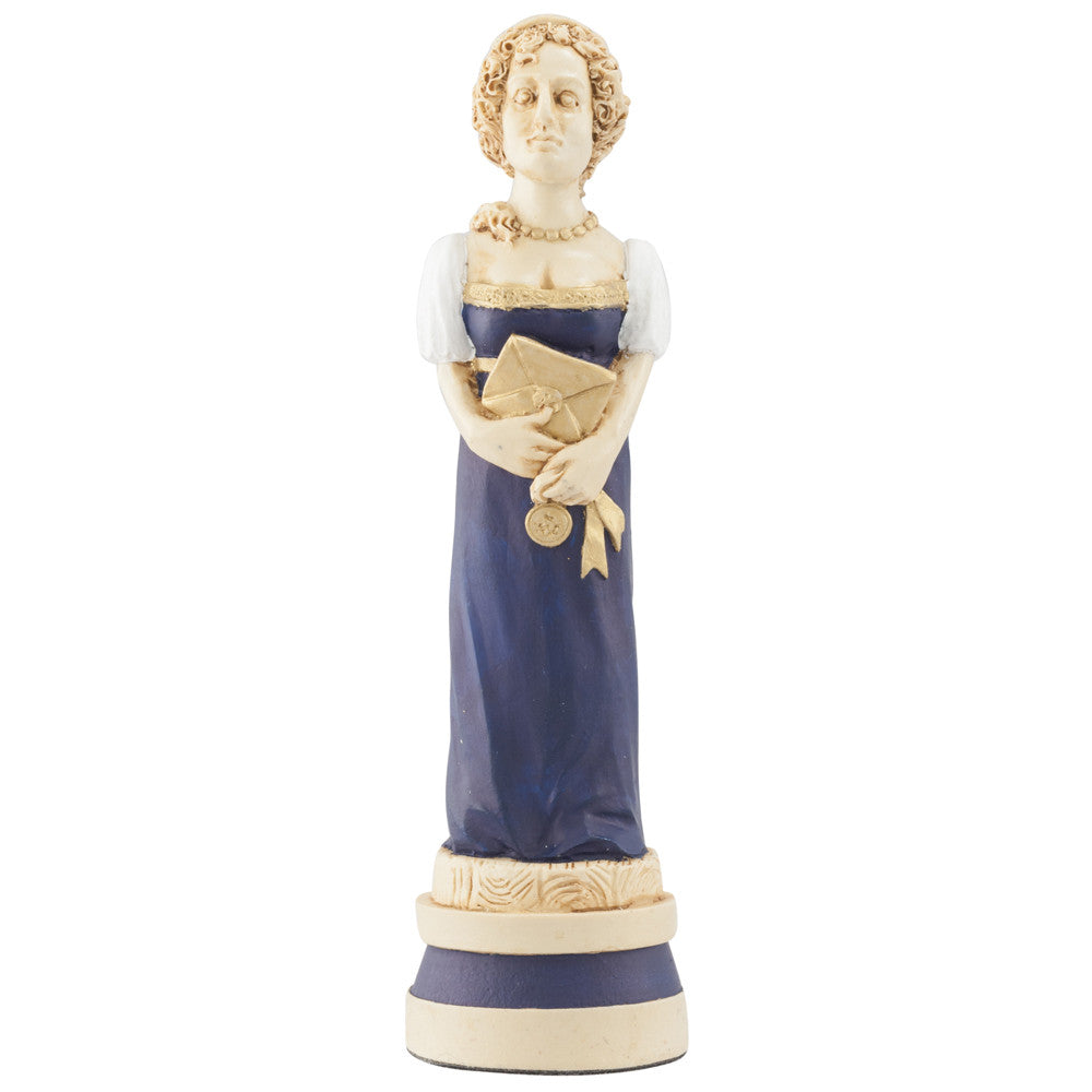 A handmade, painted chess piece depicting an important figure from the Battle of Trafalgar.