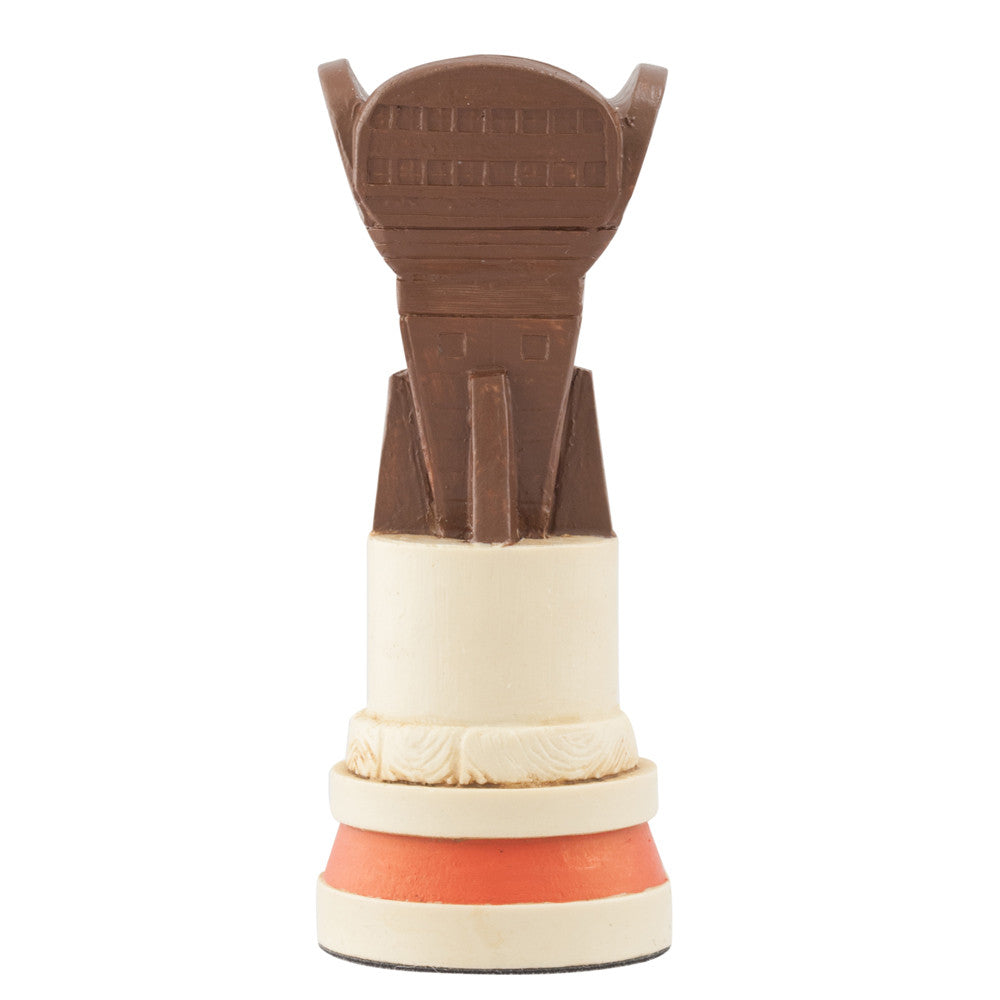 A handmade, painted chess piece depicting an important figure from the Battle of Trafalgar.