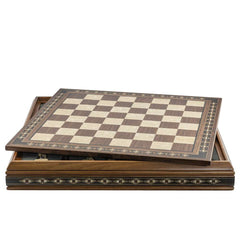 Chess Board With Case - Walnut & Eco Mother Of Pearl - TimeLine Gifts