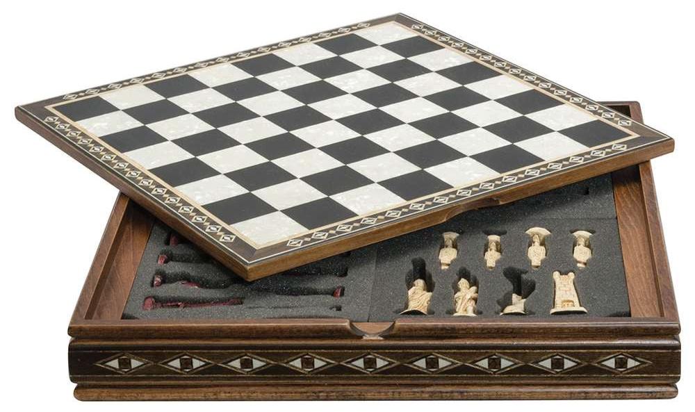 Mini Chess Board 35cm With Case - Black & Eco Mother Of Pearl – Studio ...