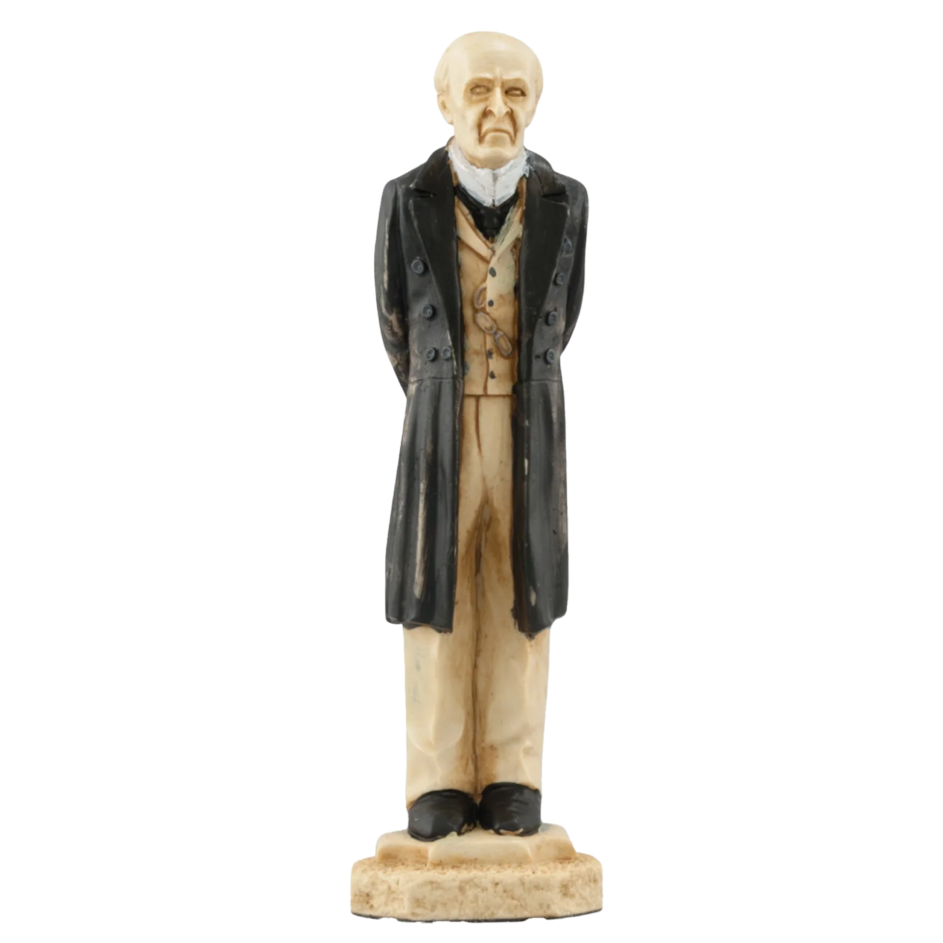 Hand-painted themed King chess piece depicting Professor Moriarty, referred to by Holmes as ‘the Napoleon of Crime’ and without doubt Sherlock Holmes’ most formidable adversary.