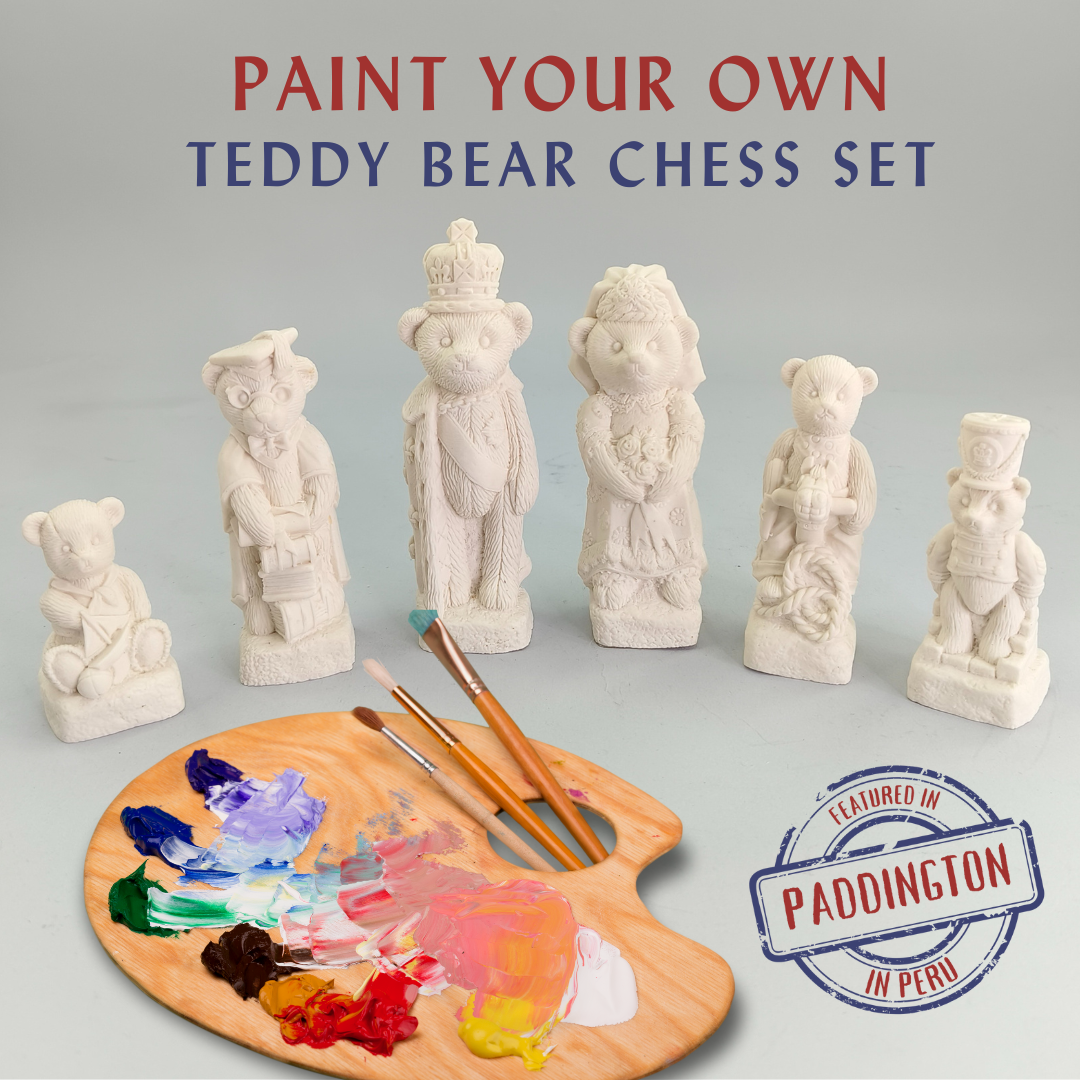 Teddy Bear - "Paint-Your-Own" Chess Set - Featured In "Paddington In Peru"