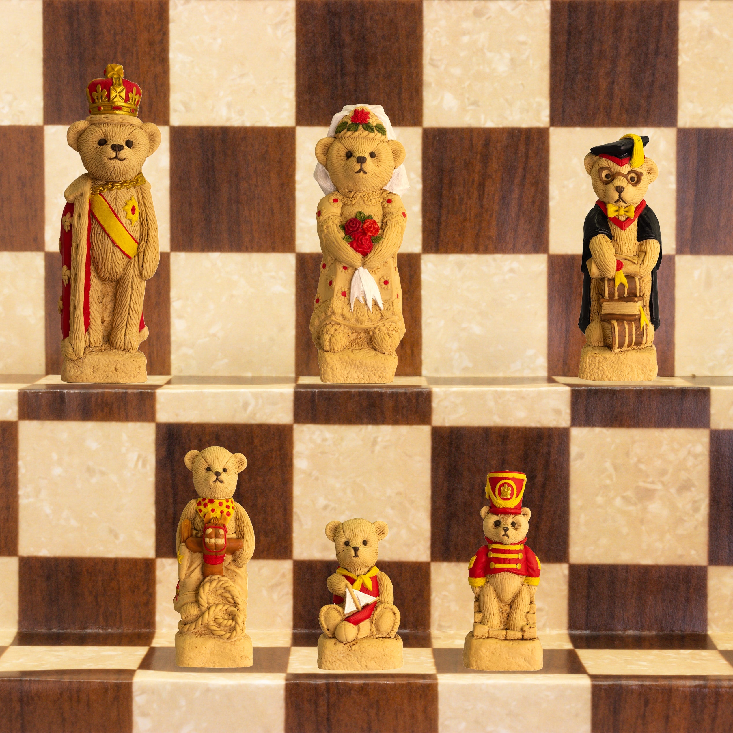 Teddy Bear - Hand Painted Chess Set - Featured In "Paddington In Peru"